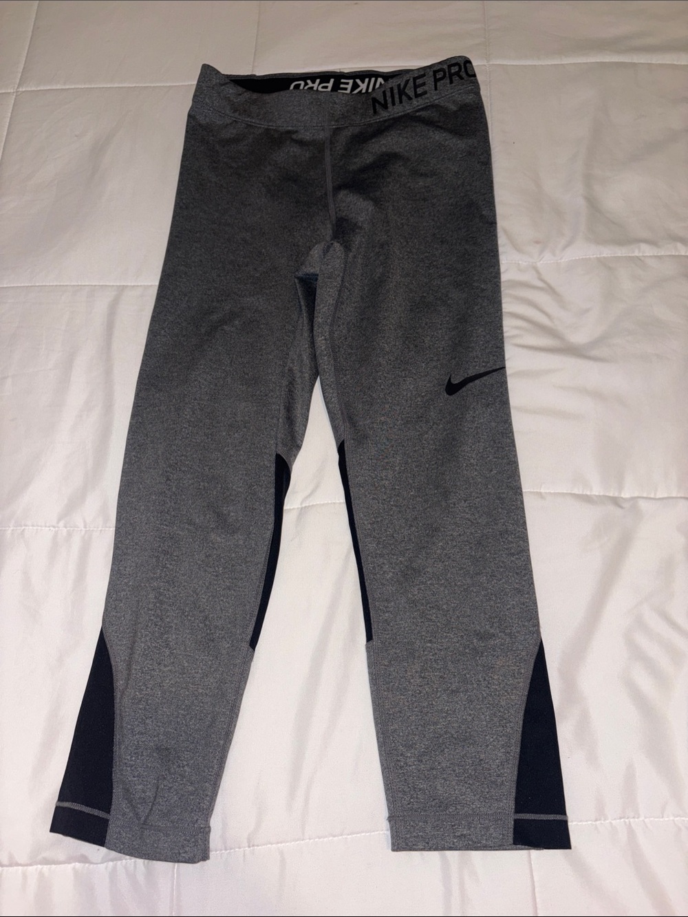 Nike Kids Gray & Black Athletic Leggings